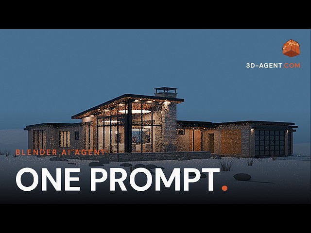 Can an AI Agent Model a Whole House in Blender? 3D-Agent, One Prompt