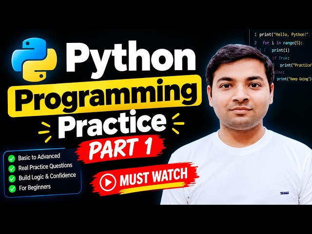Python Programming Practice Part 1 | Practice Python Questions for Beginners | Day 13