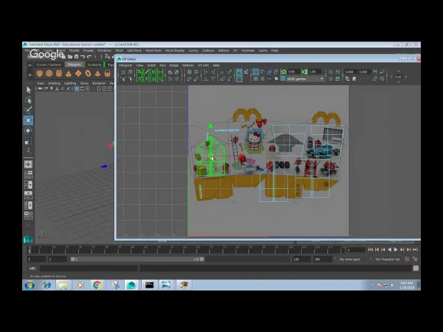 Happy Meal Box modeling and texturing with Maya