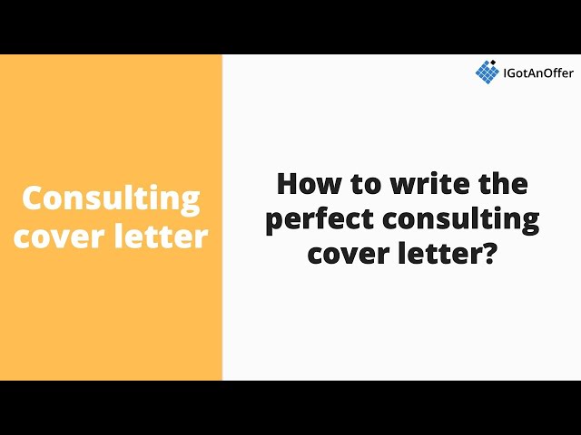How to write the perfect consulting cover letter?