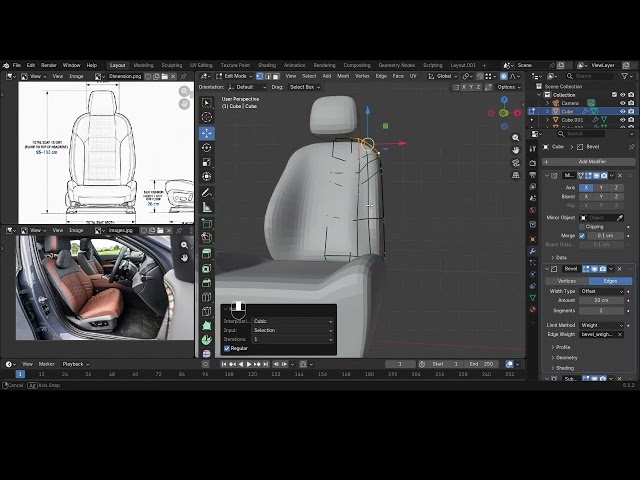 Car Seat 3D Model | Blender Hard Surface Modeling Showcase