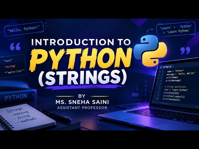 Introduction to Python (Strings) | Ms. Sneha Saini
