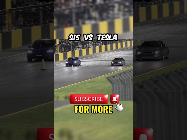 S15 top ends the Tesla model 3 performance #tesla #nissan #racing #shorts