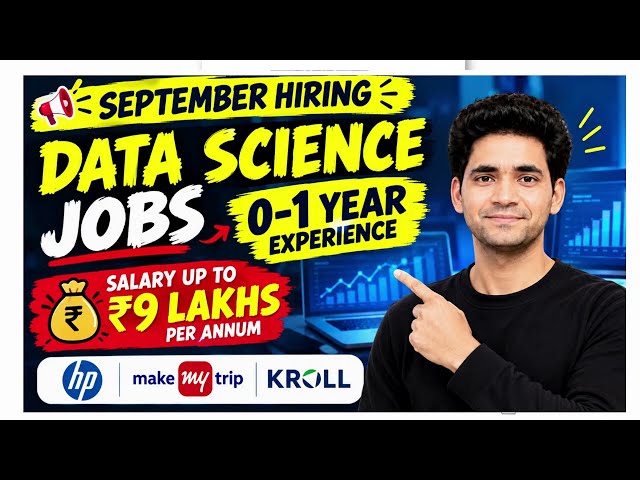 DATA SCIENTIST JOBS FOR FRESHERS 🔥 0–2 YEARS | ₹8 LPA SALARY | TOP MNCS HIRING