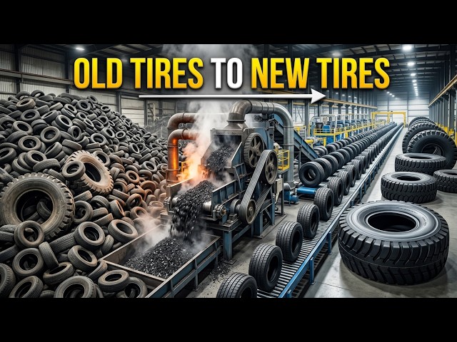 Millions of Tires Are Recycled | From Waste Tires to New Tires — Complete Factory Process,