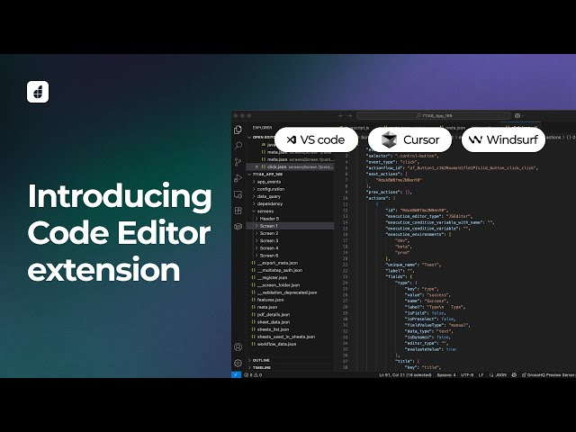 Code Editor | Edit your DronaHQ apps in #VSCode #Cursor #Windsurf