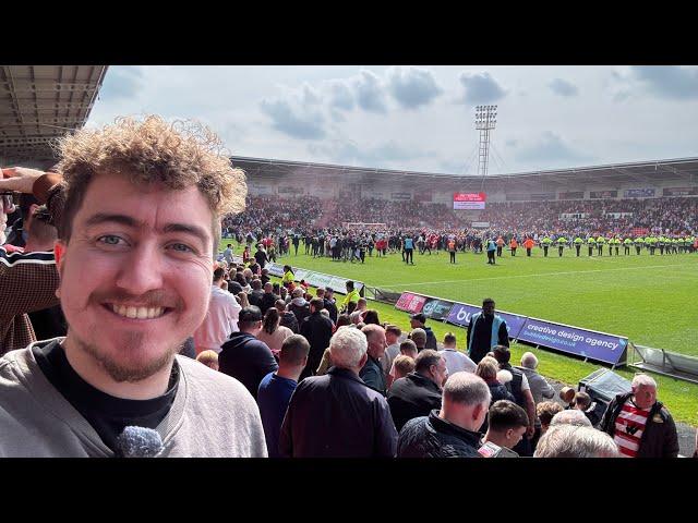 PITCH INVASION AND FAN CLASHES IN WILD SCENES | DONCASTER WIN PROMOTION