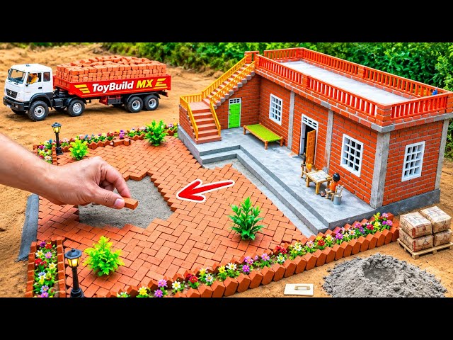 DIY Mini Tractor Builds a Brick House Before the Storm | Mini Construction Science Project