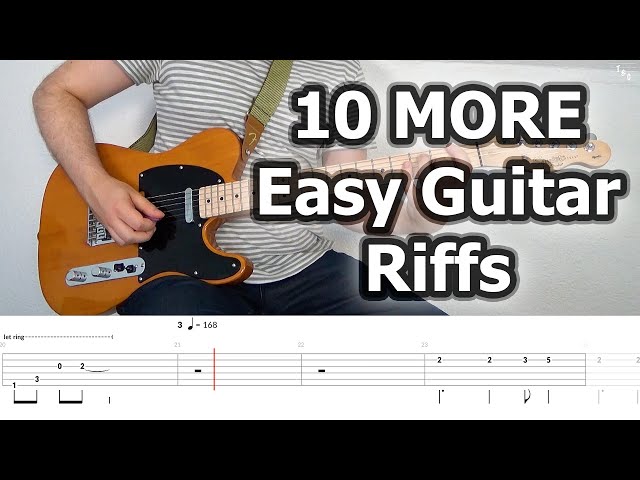 10 Easy Guitar Riffs for Beginners (with Tabs) PART 2
