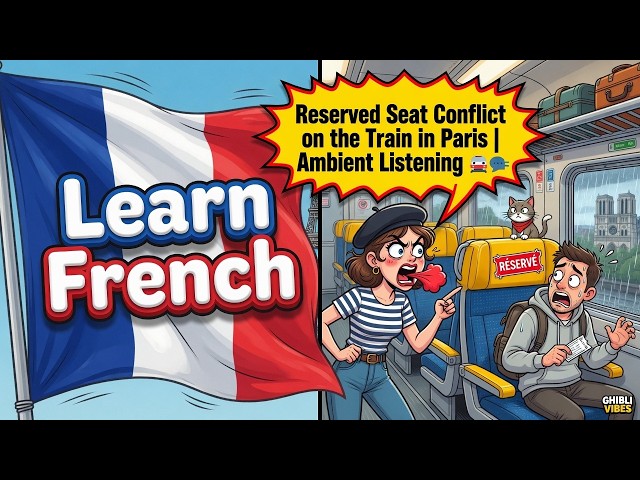 [EN/FR] Learn French: Reserved Seat Conflict on the Train in Paris | Ambient Listening
