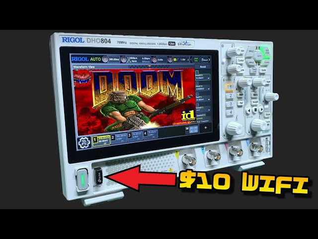 Adding WiFi to the Rigol DHO800 series for $10 bucks... and DOOM!