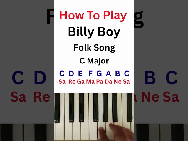 Billy Boy Folk Song on Piano! C Major Tutorial