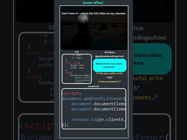 Amazing Hover Effect Using HTML & CSS 🔥 #shorts