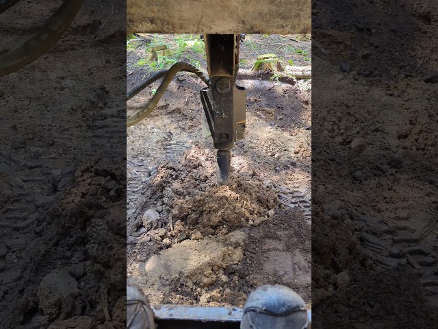 Augering a Hole!  #machine #landscaping #offgridbuild