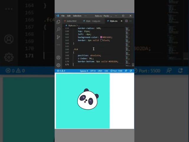Panda CSS - Way to Learn HTML & CSS #viralshorts #viral