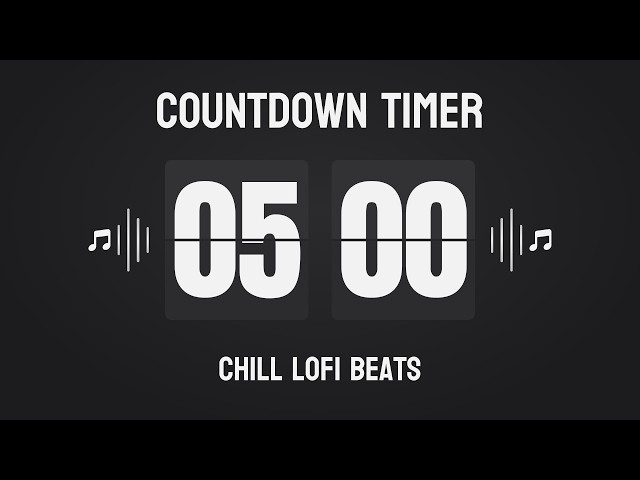 5 Minute ADHD Focus Timer 🖤 Flip Clock with Lofi Music 🎧