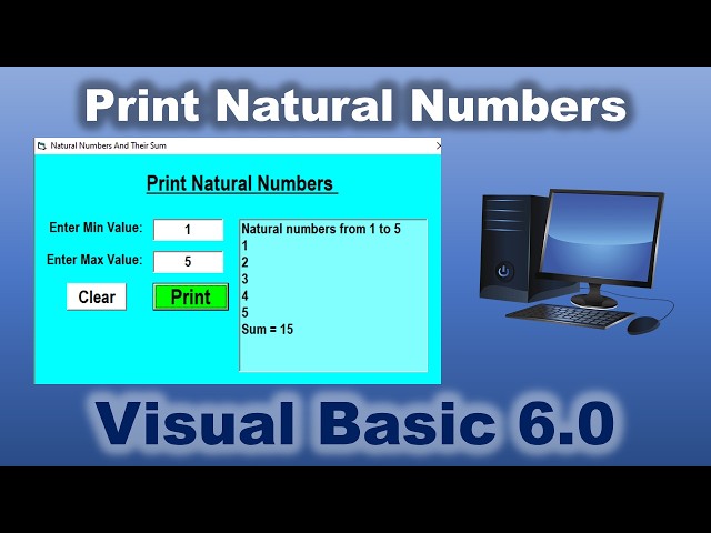 Print Natural Numbers | Visual Basic 6.0