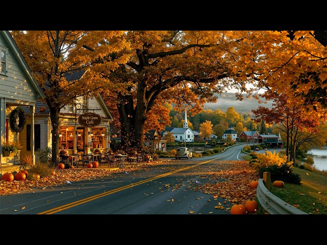 Nostalgic Autumn Café in New England 🍂 Mellow & Warm Jazz for Study, Deep Focus & Peaceful Mornings☕