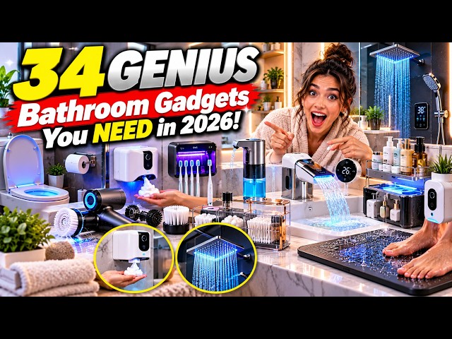 34 GENIUS Bathroom Gadgets You NEED in 2026!
