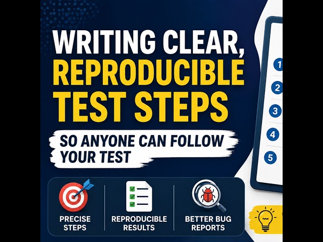 Writing clear Reproducible Steps tests
