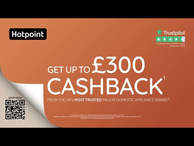 Hotpoint VitalCare | £300 Cashback | The UK’s Most Trusted Major Domestic Appliance Brand