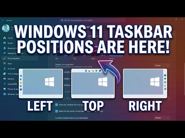 Hands-on with Windows 11's new movable and resizable Taskbar!
