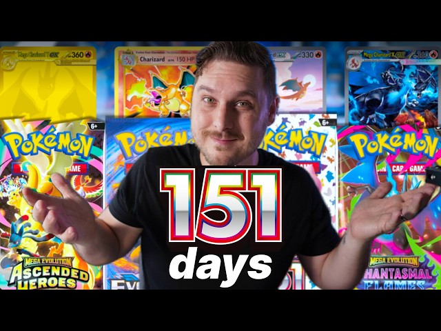 151 DAYS of Ripping Pokémon Packs Until I Pull Charizard