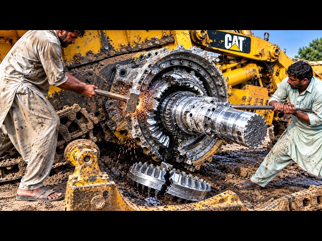 Caterpillar Final Drive Completely Destroyed! 😱 | Expert Mechanics Rebuild the Broken Gear Like New