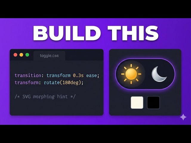 Build a Dark Mode Toggle With SVG Morphing. Pure CSS Animation