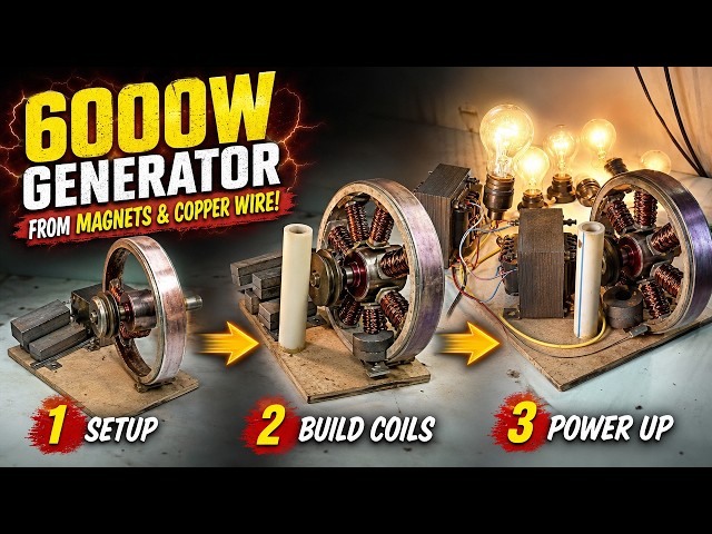 How To Make 6000W (220V) Generator From Magnets and Copper Wire | DIY | How To Make It | Explain