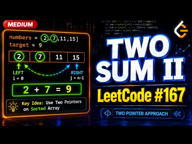 LeetCode #167 Two Sum II Explained | Two Pointer | Java Solution