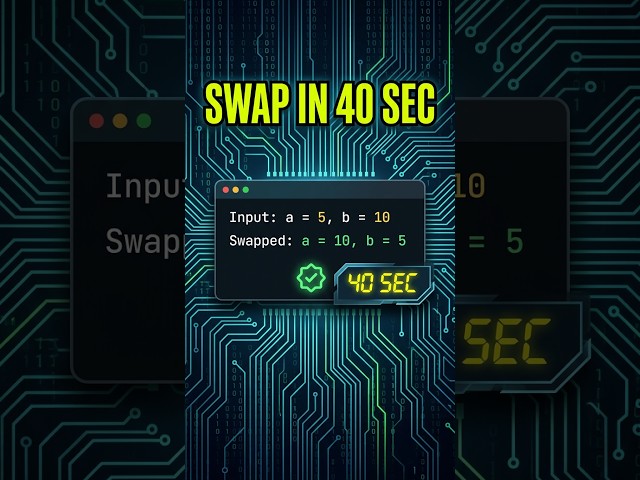 C Program to Swap Two Numbers in 40 Sec 🔥 #shorts