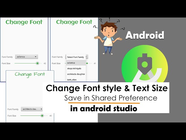 Use Stylish Font | Change TextSize with SeekBar | Save in SharedPreference | #82