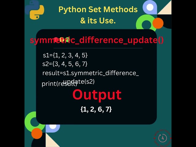 Exploring Python Set Methods 'symmetric_difference_update()'  #python  #coding  #interview