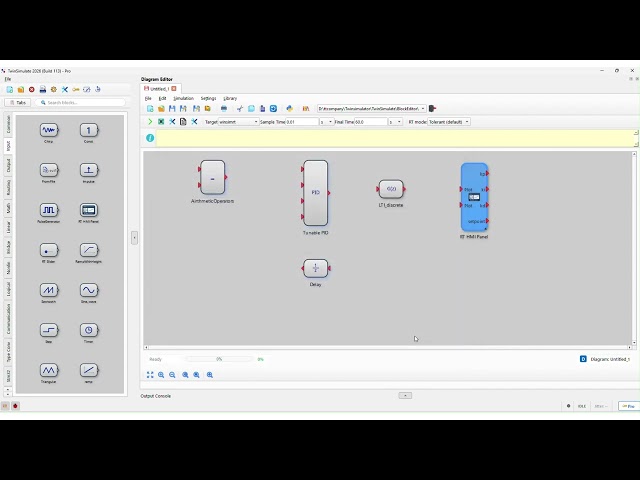Discrete PID control system modelling and simulation using TwinSimulate