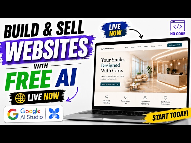 Build & SELL Websites with FREE AI | Google AI Studio | No Coding