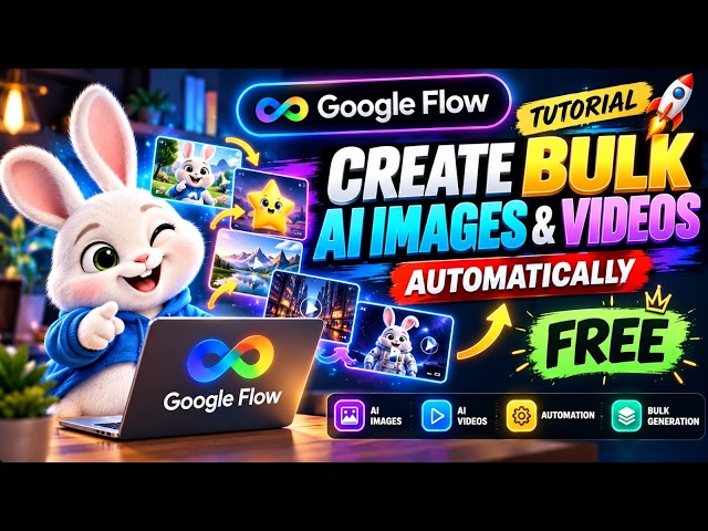 #google  Flow AI 🤯 Generate BULK Images & Videos Automatically 🚀 | FREE Tutorial
