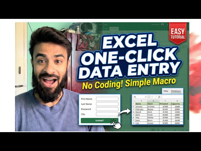 Automate Excel Data Entry with ONE Click! | Simple Excel Macro for Instant Entries - Step by Step
