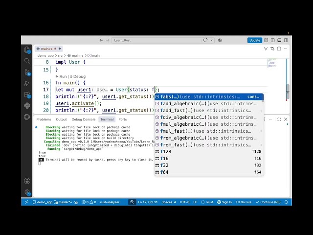 Learn to use methods in rust programming language. four types of methods.
