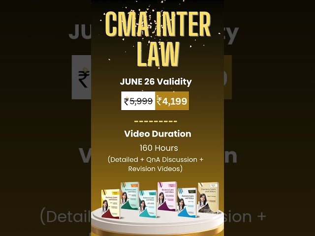 Last Hope Sale | एक आखरी उम्मीद जून के लिए | CMA Inter & Final Law !