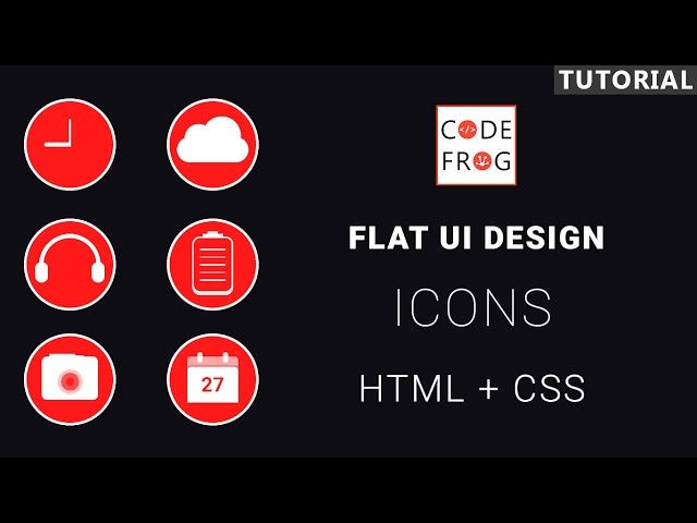 UI Design Tutorial - Flat Icons | HTML CSS Speed Coding with Source Code