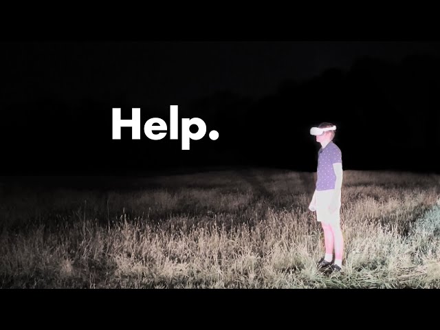 playing fnaf VR in a field