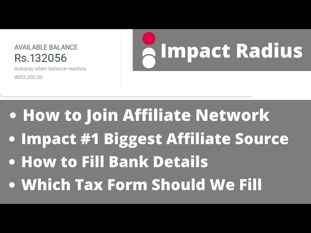 Impact Radius Tax Form || How to Fill Bank Details in Impact Radius || How to Join Impact Radius