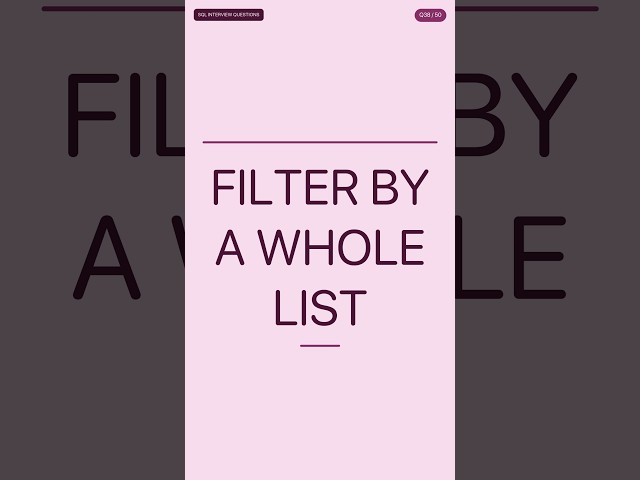 Filter Orders By a Whole List of IDs — No JOIN | SQL Interview Questions
