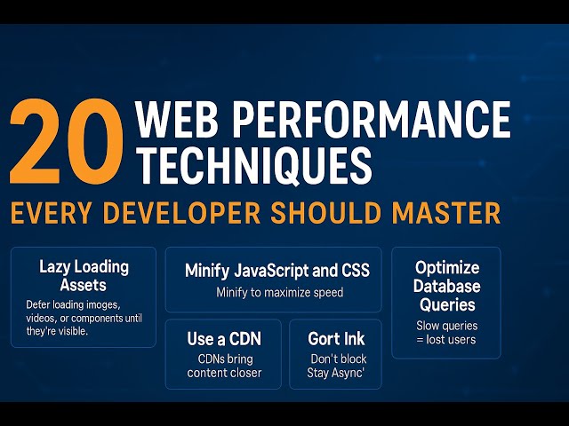 20 Web Performance Optimization Techniques Every Developer Needs to Know