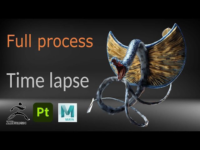 Mushroom Dragon TIMELAPSE !  *Zbrush, Painter, Maya, Redshift*