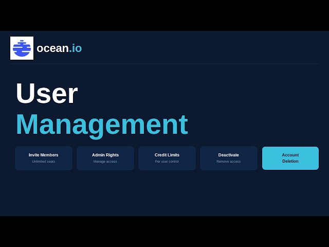 User Management on Ocean.io — Invite, Manage & Delete Accounts