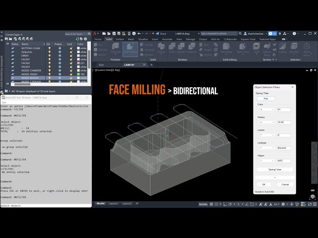 LAB02 - FACE MILLING - Bidirectional with Program + Sub.
