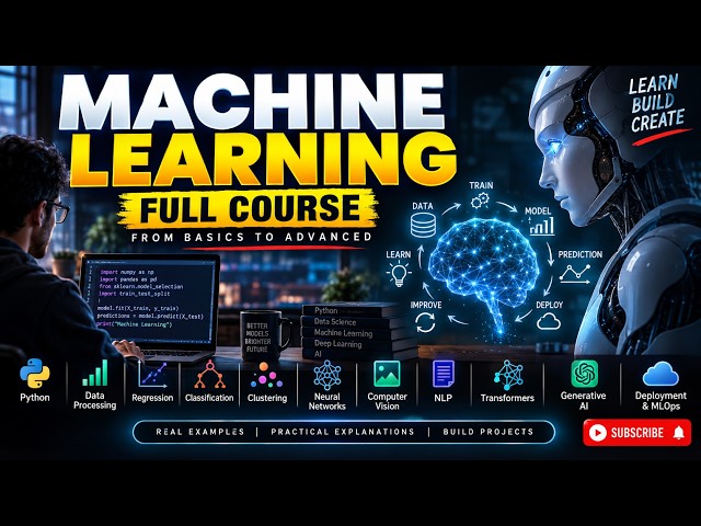 Machine Learning Full Course for Beginners 🤖 | Complete Machine Learning Tutorial
