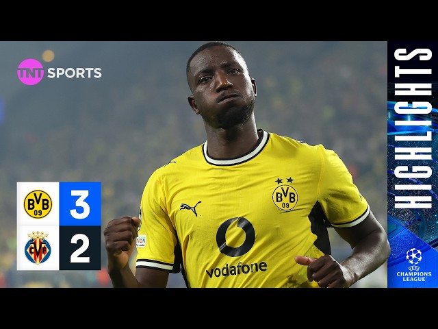 Guirassy Strikes Twice Late On! 🙌 | Dortmund 3-2 Villarreal | UEFA Champions League Highlights